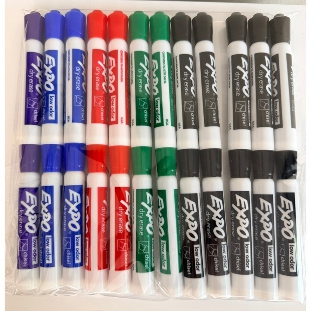 Expo Dry Erase Markers Assorted Colors Chisel Tip 24 Count Multi NWT NEW